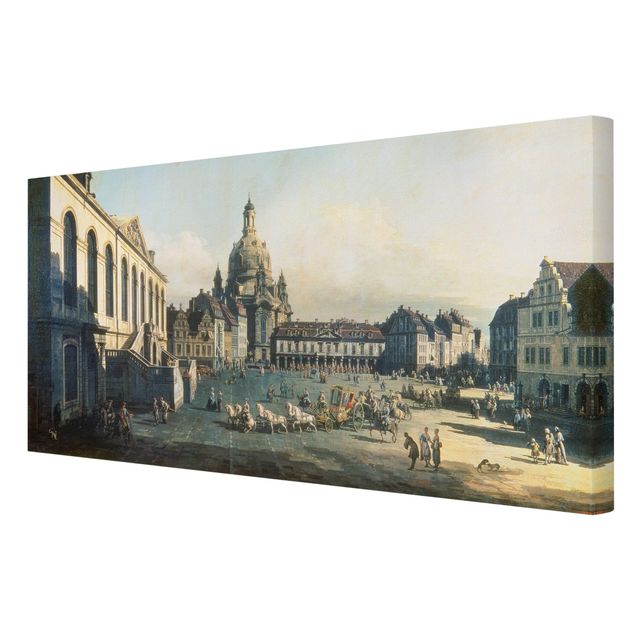 Stampa su tela Bernardo Bellotto - La nuova piazza del mercato di Dresda dal Jüdenhof