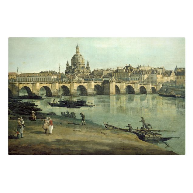 Riproduzioni di Bernardo Bellotto Bernardo Bellotto - Vista di Dresda dalla riva destra dell'Elba con il ponte di Augusto
