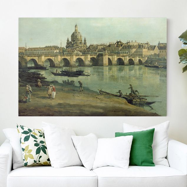Quadri Dresda Bernardo Bellotto - Vista di Dresda dalla riva destra dell'Elba con il ponte di Augusto