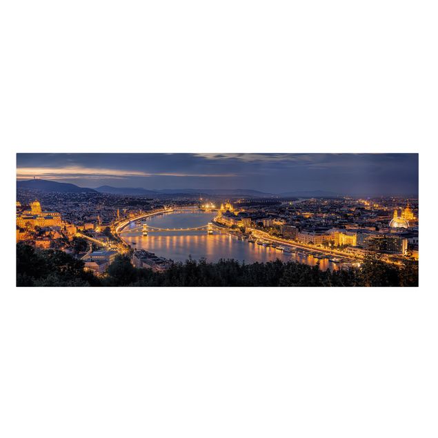 Stampa su tela - Vista di Budapest - Panoramico