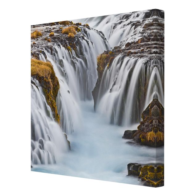 Stampa su tela - Bruarfoss Waterfall In Iceland - Quadrato 1:1