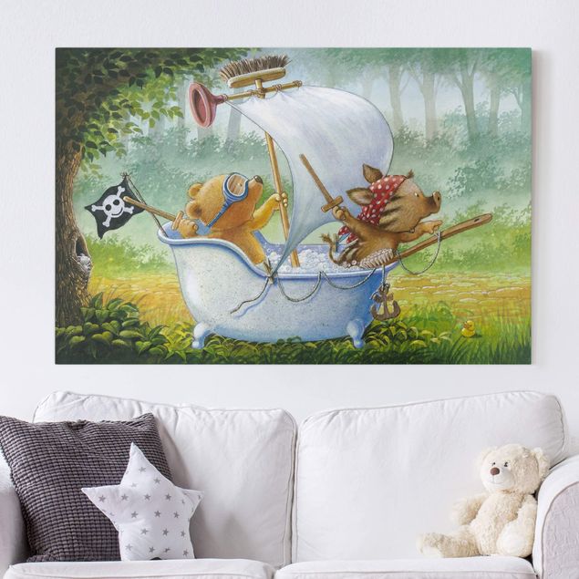 quadri con animali L'orsetto Buddy - Nella vasca da bagno