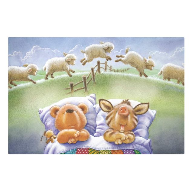 Stampa su tela - Orsetto Buddy - Counting Sheep - Orizzontale 3:2