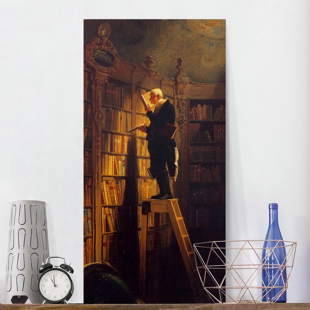 Riproduzioni su tela quadri famosi Carl Spitzweg - Il topo di biblioteca