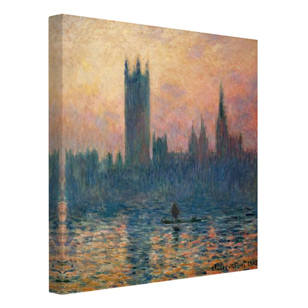Stampa su tela Claude Monet - Tramonto a Londra