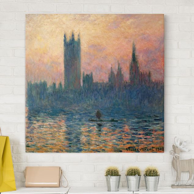 Riproduzioni su tela Claude Monet - Tramonto a Londra