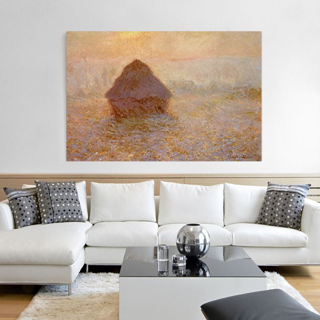 Riproduzioni su tela Claude Monet - Un pagliaio nella nebbia