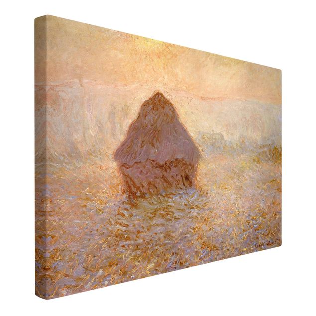 Stampa su tela Claude Monet - Un pagliaio nella nebbia