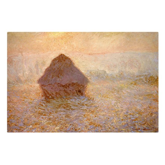 Stampa su tela - Claude Monet - Haystack, Sun in Fog - Orizzontale 3:2
