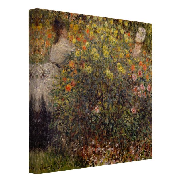 Quadri moderni per soggiorno Claude Monet - Due signore nel giardino fiorito