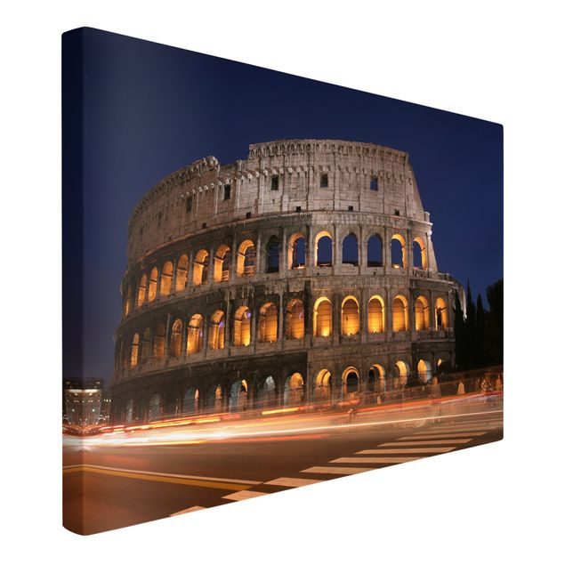 Stampe su tela Il Colosseo a Roma di notte