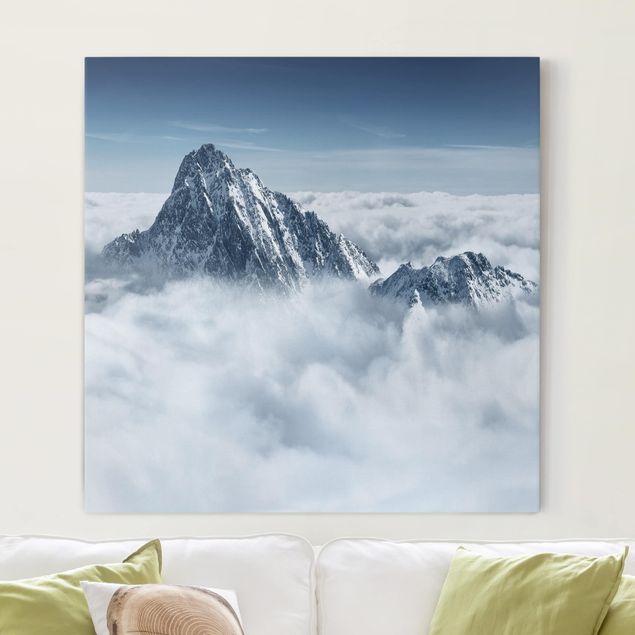 Quadri su tela paesaggio Le Alpi sopra le nuvole