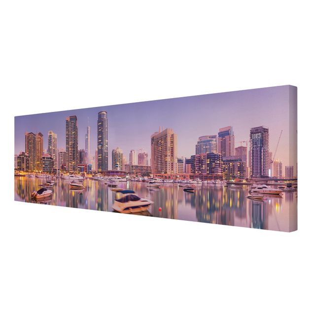 Stampa su tela - Dubai Skyline And Marina - Panoramico