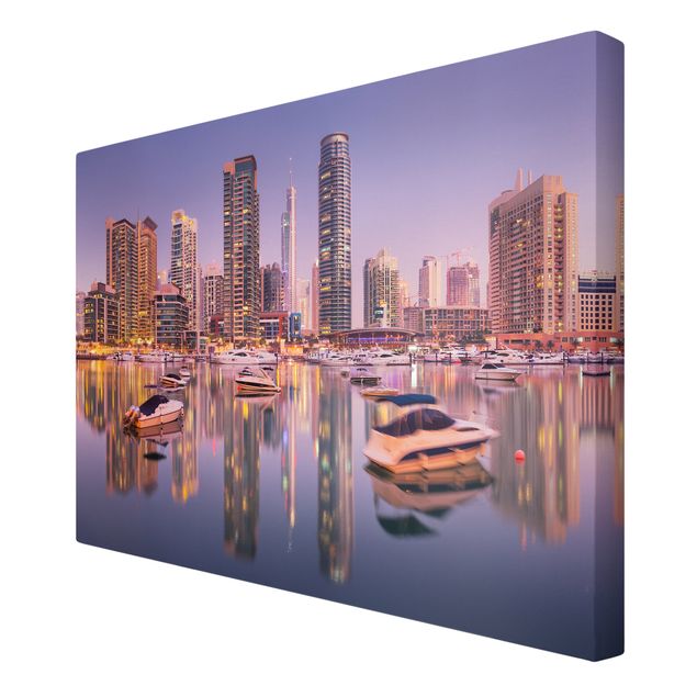 Stampa su tela - Dubai skyline and marina - Orizzontale 3:2