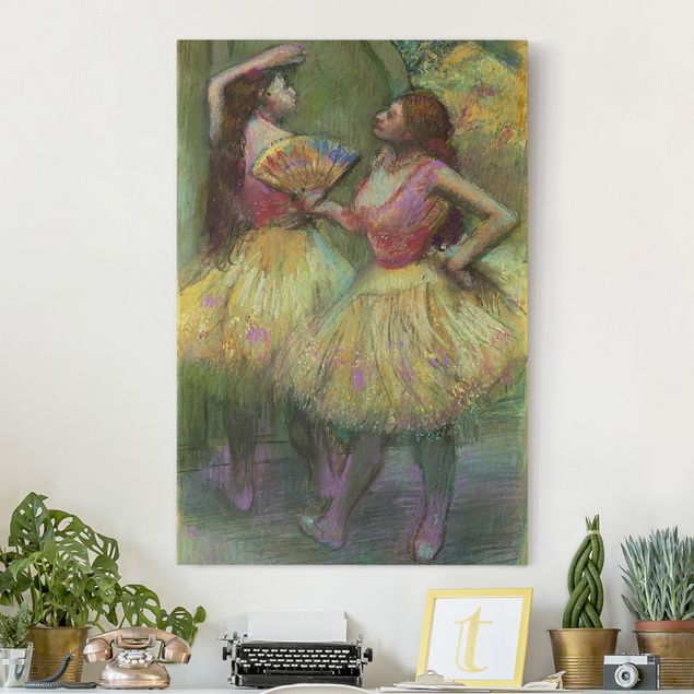 Stampe su tela Edgar Degas - Due ballerini prima di andare in scena