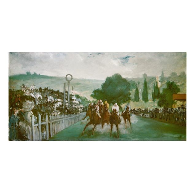 Stampa su tela Edouard Manet - Gare a Longchamp