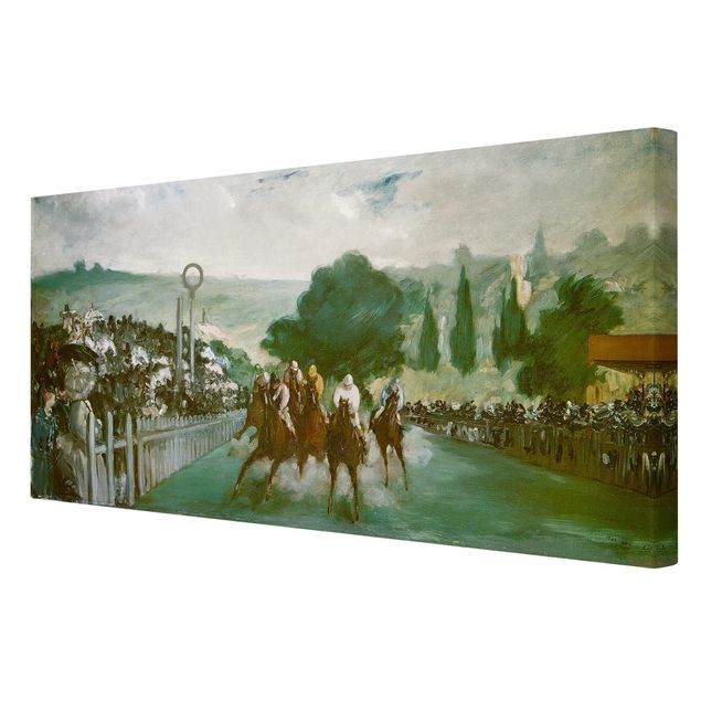 Stampa su tela - Edouard Manet - Corse a Longchamp - Orizzontale 2:1