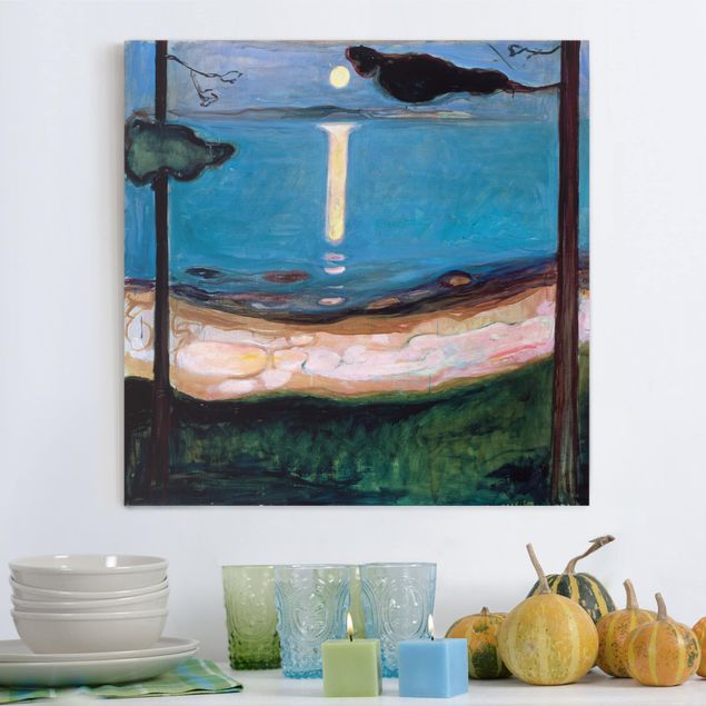 Tele con paesaggi Edvard Munch - Notte di luna