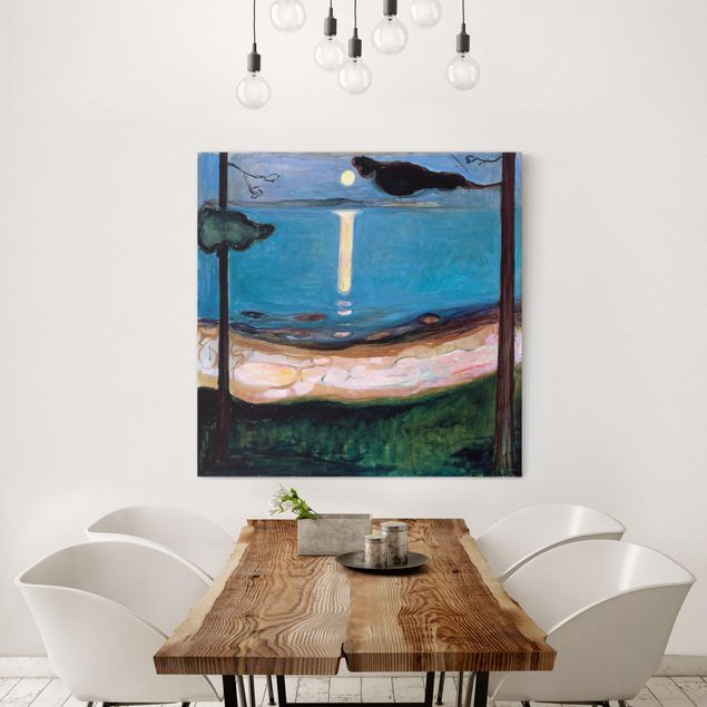 Riproduzioni su tela quadri famosi Edvard Munch - Notte di luna