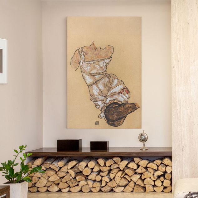Riproduzioni di Egon Schiele Egon Schiele - Torso femminile in biancheria intima e calze nere