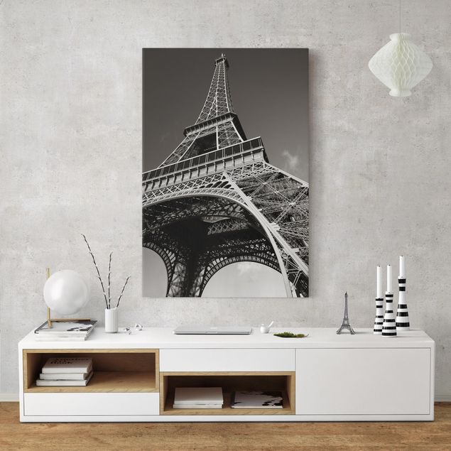 Tele bianco e nero Torre Eiffel a Parigi