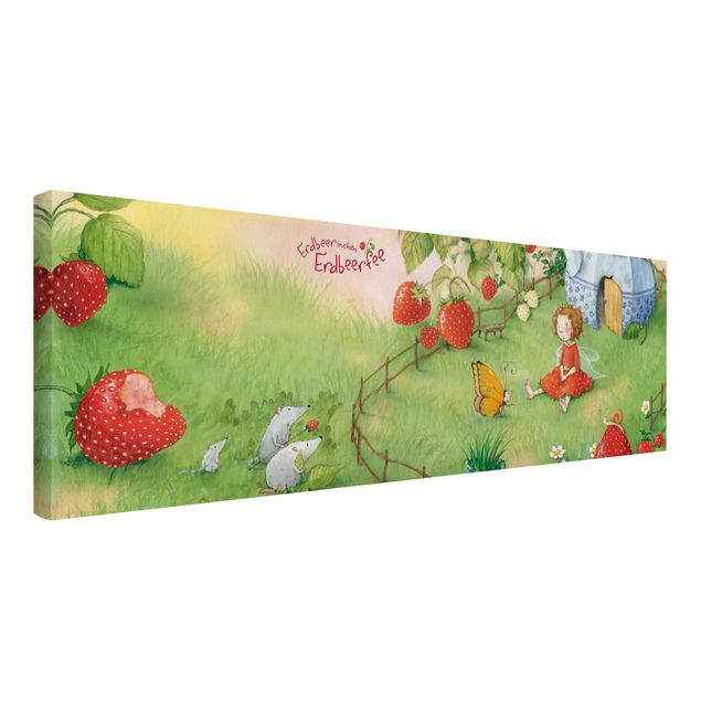 Stampa su tela - The Strawberry Fairy - In The Garden - Panoramico