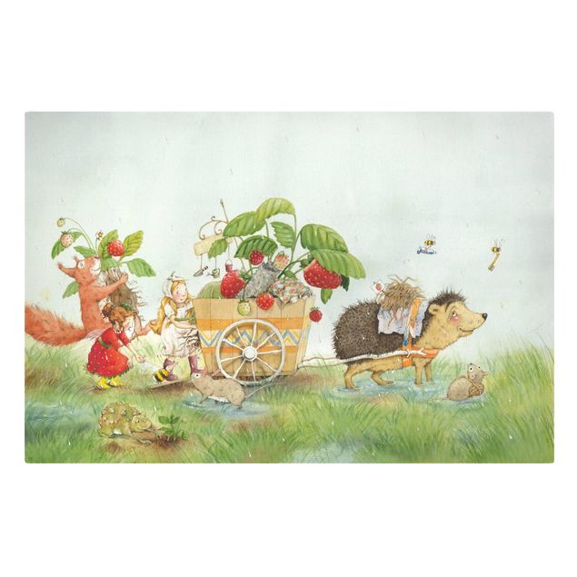 Stampa su tela - The Strawberry Fairy - With Hedgehog - Orizzontale 3:2