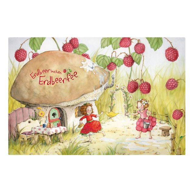 Stampa su tela - The Strawberry Fairy - Under The Raspberry Bush - Orizzontale 3:2