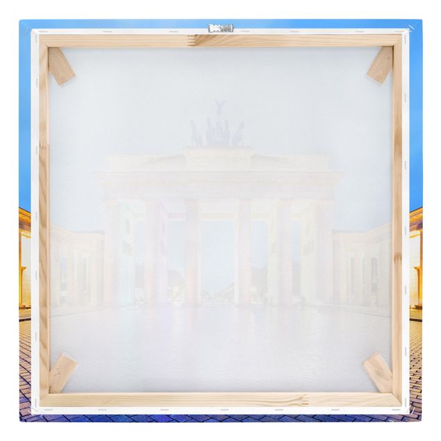 Stampa su tela - Illuminated Brandenburg Gate - Quadrato 1:1
