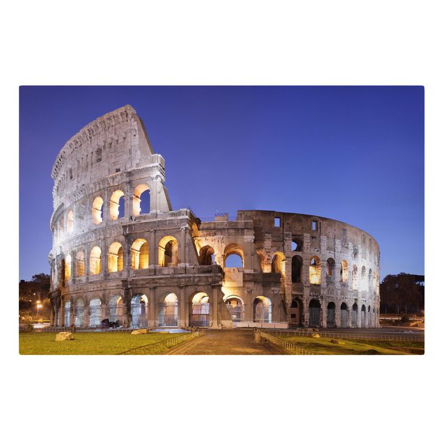 Stampa su tela - Illuminated Colosseum - Orizzontale 3:2