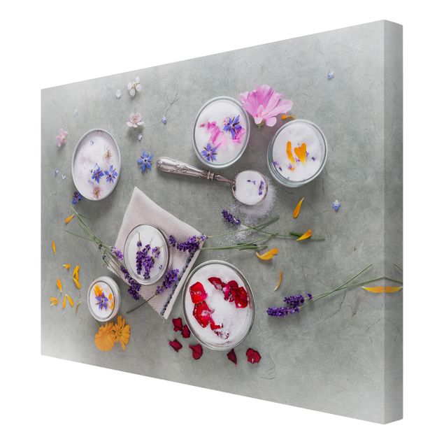 Stampa su tela - Edible Flowers With Lavender Sugar - Quadrato 1:1