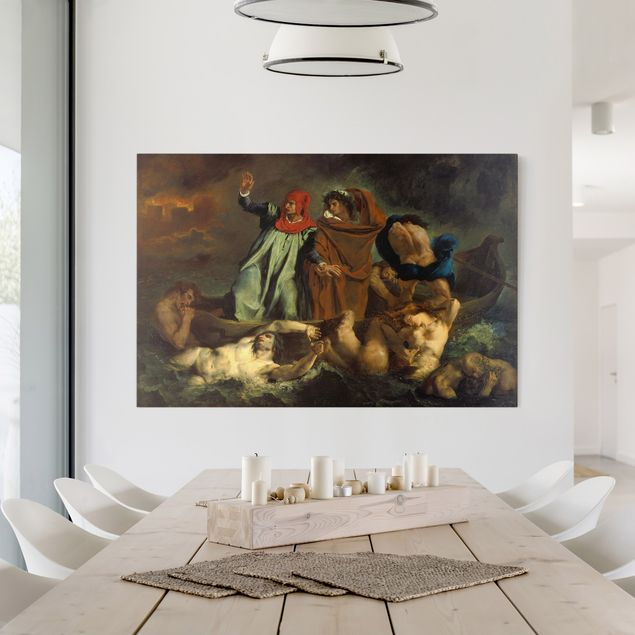 Quadri moderni per soggiorno Eugène Delacroix - Il barcone di Dante (Dante e Virgilio all'Inferno)