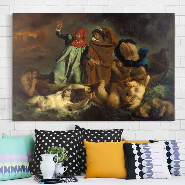 Riproduzione quadri su tela Eugène Delacroix - Il barcone di Dante (Dante e Virgilio all'Inferno)