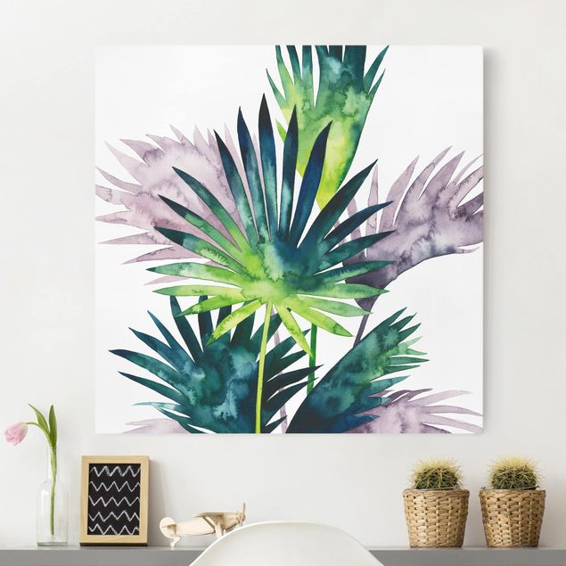 Quadro su tela fiori Fogliame esotico - Palma a ventaglio
