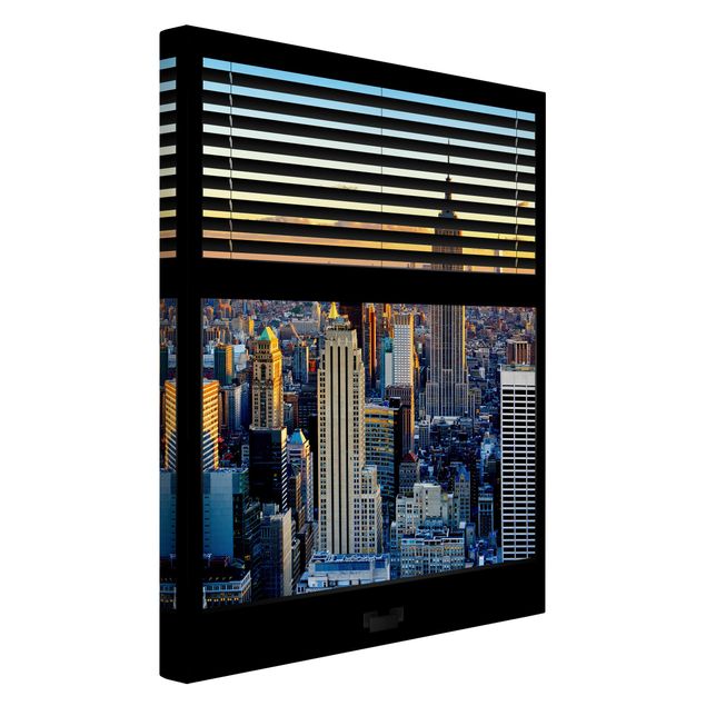 Quadri moderni per soggiorno Tende a finestra - New York all'alba