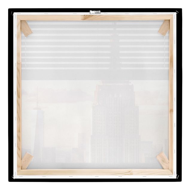 Stampa su tela - Fensterblick Blind - Empire State Building New York - Quadrato 1:1
