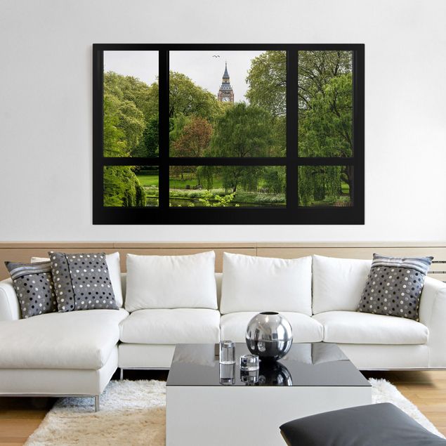 Riproduzioni su tela quadri famosi Finestra con vista su St. James Park e Big Ben