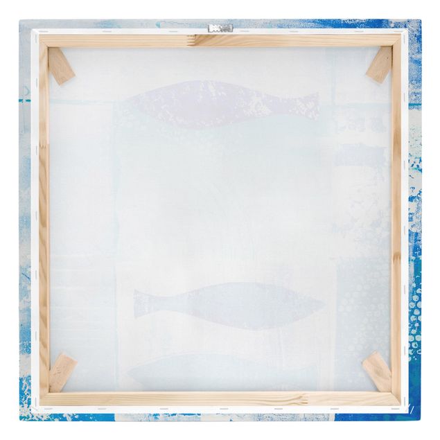 Stampa su tela - Fish In The Blue - Quadrato 1:1