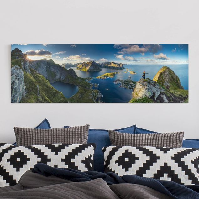 Quadri su tela paesaggio Vista sul fiordo di Reinebringen
