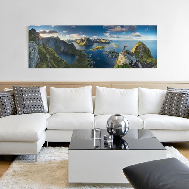 Quadri moderni per soggiorno Vista sul fiordo di Reinebringen