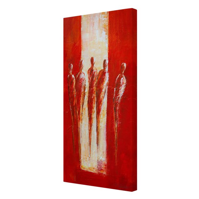Quadri su tela Cinque figure in rosso 02