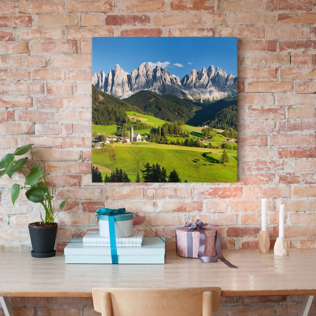 Stampe su tela paesaggio Odle in Alto Adige