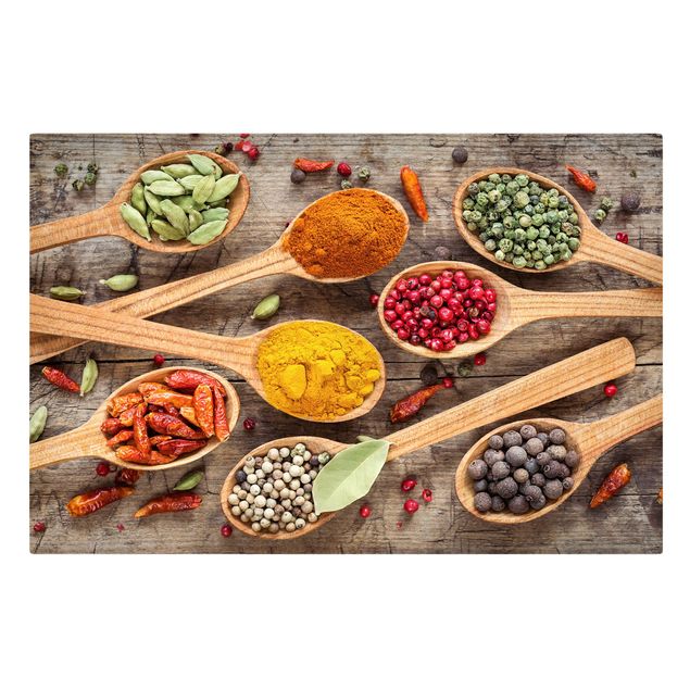 Stampa su tela - Spices On Wooden Spoon - Orizzontale 3:2
