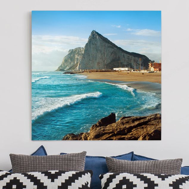 Quadri su tela paesaggio Gibilterra sul mare