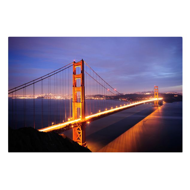 Stampa su tela - Golden Gate Bridge at night - Orizzontale 3:2