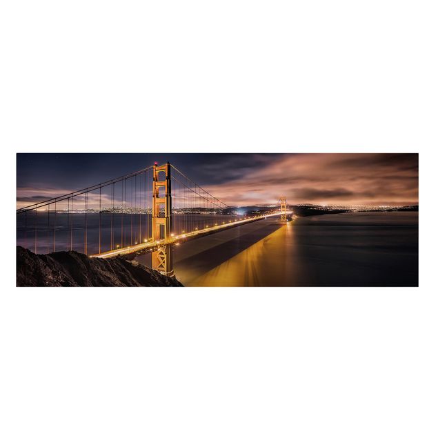 Stampa su tela - Golden Gate to Stars - Panoramico