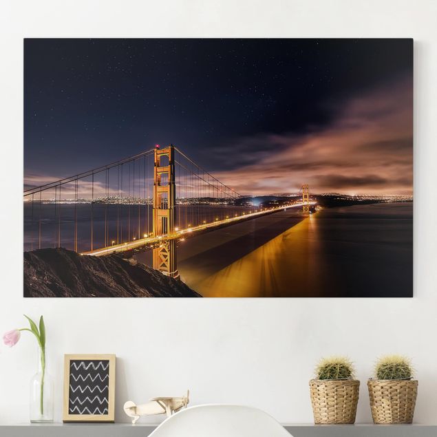 Stampa su tela città Golden Gate alle stelle