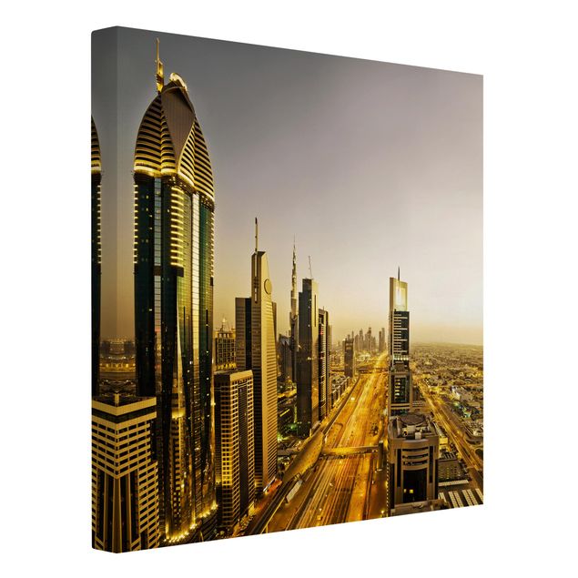 Quadri moderni per soggiorno Dubai d'oro