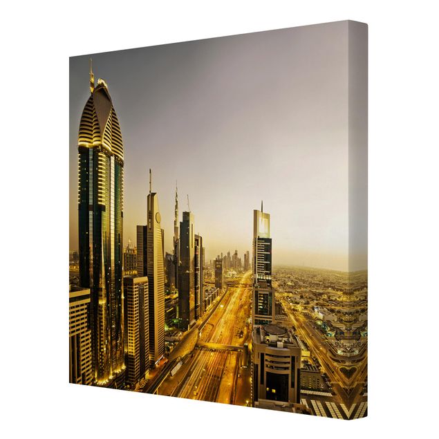 Stampa su tela - Golden Dubai - Quadrato 1:1