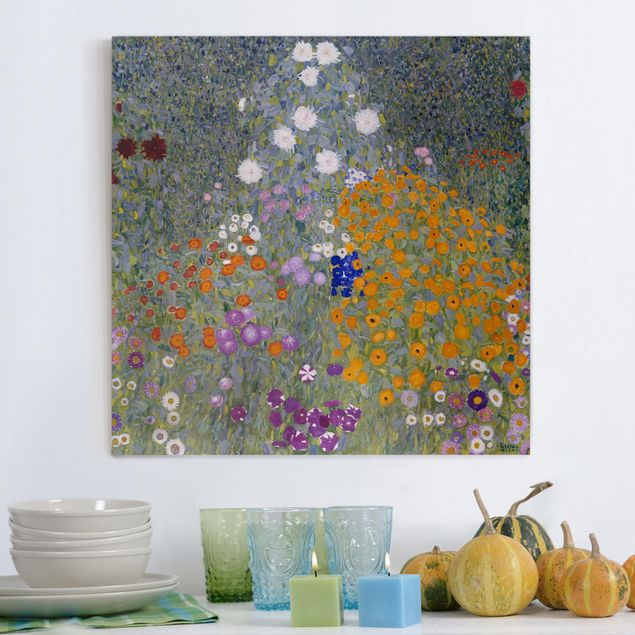 Stampe su tela fiori Gustav Klimt - Giardino di casa